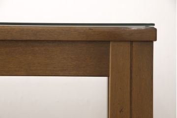 中古　美品　カリモク家具(karimoku)　domani(ドマーニ)　Morganton(モーガントン)　直線のシルエットが印象的なライトコニャック色ダイニングテーブル(食卓)(定価約19万円)(R-052879)