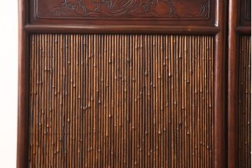 和製アンティーク　深みのある色合いが美しい上質なつくりの唐木衝立て(パーテーション、つい立て)(R-052895)
