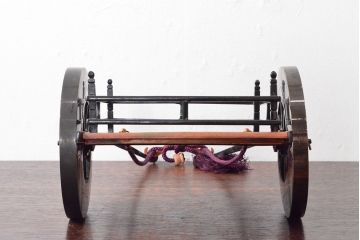大正〜昭和初期　平安　松栄堂　牡丹花鳥文　銅彫金　花車　共箱(R-052904)