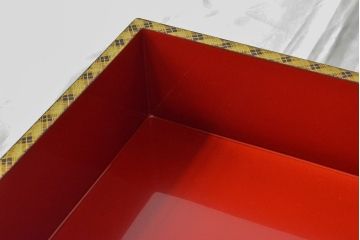 極上　輪島塗　沈金菊花尽し　五段重　重台付き(重箱、漆器)(R-052905)