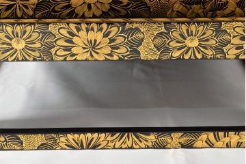 極上　輪島塗　沈金菊花尽し　五段重　重台付き(重箱、漆器)(R-052905)