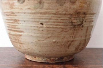 古い　李朝青磁　染付草花文瓶(壷、花瓶、花入)(R-052906)