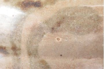 古い　李朝青磁　染付草花文瓶(壷、花瓶、花入)(R-052906)