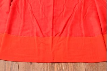 大正〜昭和初期　総花柄縮緬着物(振袖、古布、赤縮、正絹)(R-052914)