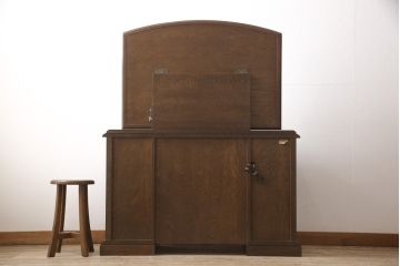 中古　美品　カリモク家具(karimoku)　domani(ドマーニ)　QUEENS　LIFE(クイーンズライフ)　クラシカルな佇まいが目を引くドレッサー(定価約30万円)(鏡台、引き出し)(R-052929)