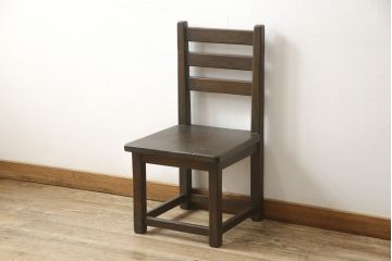 中古　永田良介商店　ナラ材　シンプルな中につくりの良さが感じられるチェア(椅子、ダイニングチェア、板座チェア)(R-052937)