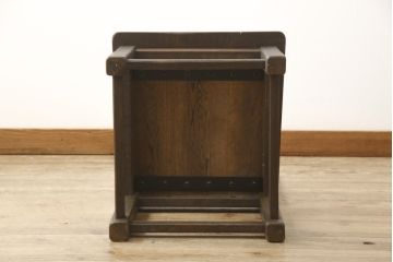 中古　永田良介商店　ナラ材　シンプルな中につくりの良さが感じられるチェア(椅子、ダイニングチェア、板座チェア)(R-052937)