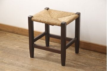 中古　松本民芸家具　アジアンテイストのお部屋にもぴったりなラッシスツール(椅子、チェア)(R-052939)