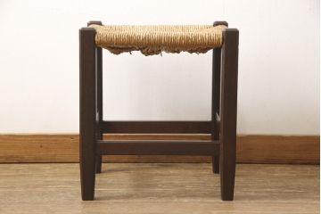 中古　松本民芸家具　アジアンテイストのお部屋にもぴったりなラッシスツール(椅子、チェア)(R-052939)
