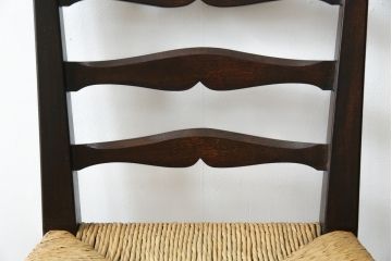 中古　松本民芸家具　#517型　背板のデザインがおしゃれなラッシチェア(ダイニングチェア、椅子)(定価約11万円)(R-052940)