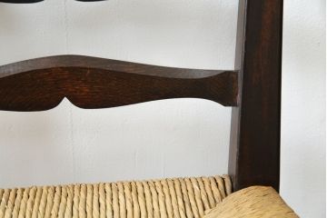 中古　松本民芸家具　#517型　背板のデザインがおしゃれなラッシチェア(ダイニングチェア、椅子)(定価約11万円)(R-052940)