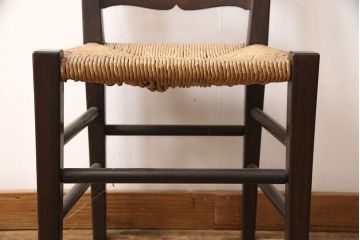 中古　松本民芸家具　#517型　背板のデザインがおしゃれなラッシチェア(ダイニングチェア、椅子)(定価約11万円)(R-052940)