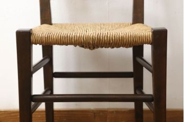 中古　松本民芸家具　#63型　ラダーバックのラッシチェア(ダイニングチェア、椅子)(定価約11万円)(R-052941)