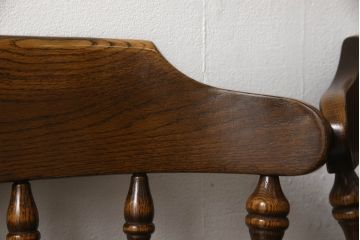 中古　カントリーハウス　秋山木工　ナラ材　上質なつくりが魅力的なダイニングチェア4脚セット(板座チェア、椅子)(R-052943)