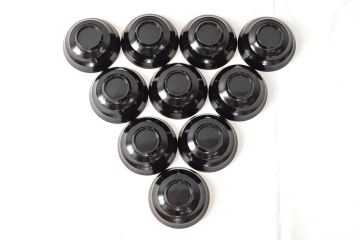 大正〜昭和初期　黒漆金蒔絵　木製椀10客(お椀、漆器)(R-052945)