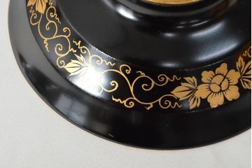 大正〜昭和初期　黒漆金蒔絵　木製椀9客(お椀、漆器)(R-052946)