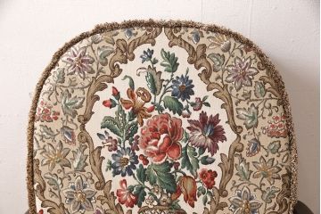 中古　美品　ERCOL(アーコール)　花柄のファブリックがお洒落な1人掛けソファ(ラウンジチェア、アームチェア、椅子、1シーターソファ)(R-052955)