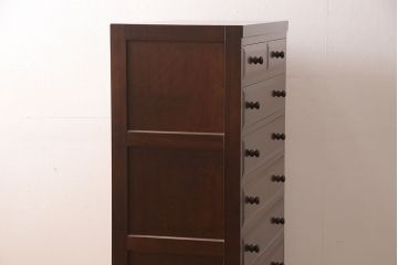 中古　松本民芸家具　D型整理タンスI　和洋どちらにも馴染む上品な佇まいのチェスト(洋服タンス、引き出し)(定価約38万円)(R-052959)