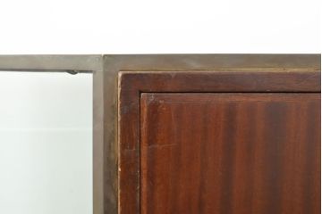 フランスアンティーク　六角形のフォルムが珍しい!フレームに真鍮が使われているガラスケース(ショーケース、陳列棚、店舗什器)(R-052965)