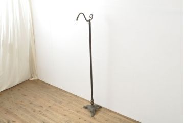 フランスアンティーク　使い込まれた風合いが味わい深い真鍮製のポールスタンド(ポールハンガー、帽子掛け)(R-052966)