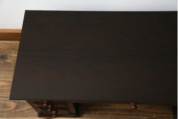 和製ビンテージ　民芸家具　和モダンな空間におすすめ!落ち着きのある佇まいが魅力の両袖机(文机、在宅ワーク、在宅用ワークデスク、ヴィンテージ)(R-052974)