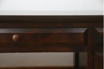 和製ビンテージ　民芸家具　和モダンな空間におすすめ!落ち着きのある佇まいが魅力の両袖机(文机、在宅ワーク、在宅用ワークデスク、ヴィンテージ)(R-052974)