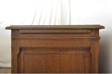 フランスアンティーク　オーク材　可動式のトレーが便利!引き出し13杯の収納力抜群なニーホールデスク(両袖机、在宅ワーク、在宅用ワークデスク、カウンターテーブル)(R-052975)