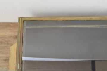 フランスアンティーク　真鍮枠　ジュエリーケースとしてもおすすめな卓上ガラスケース(ショーケース、店舗什器)(R-052978)