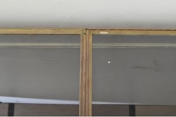 フランスアンティーク　真鍮枠　ジュエリーケースとしてもおすすめな卓上ガラスケース(ショーケース、店舗什器)(R-052978)