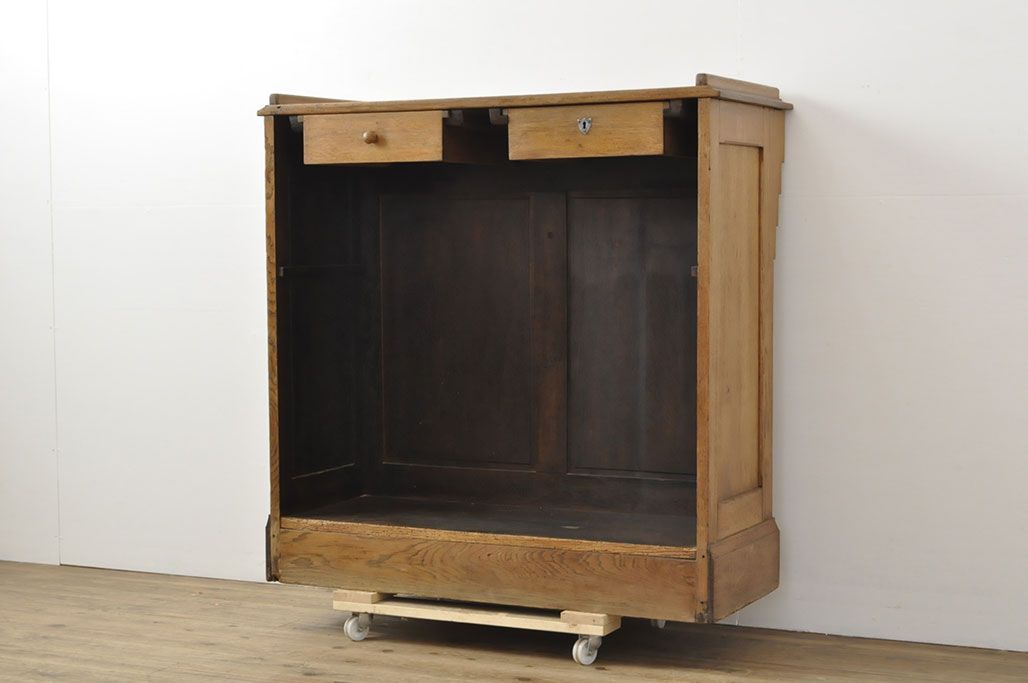 イギリスアンティーク オーク材 使い込まれた木の味わいが楽しめる教台(教壇、説教台、カウンターテーブル)(R-052981)