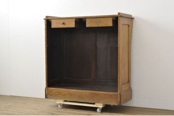 イギリスアンティーク オーク材 使い込まれた木の味わいが楽しめる教台(教壇、説教台、カウンターテーブル)(R-052981)