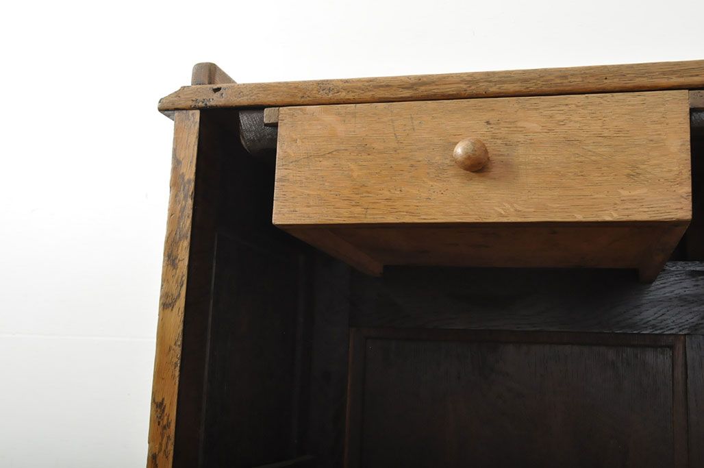 イギリスアンティーク オーク材 使い込まれた木の味わいが楽しめる教台(教壇、説教台、カウンターテーブル)(R-052981)