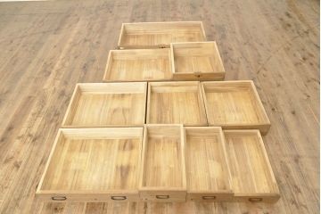 和製アンティーク　総桐材　収納力抜群!引き出しの配列が珍しい和たんす(桐箪笥、桐たんす、時代箪笥、整理たんす、小箪笥、引き出し、チェスト)(R-052988)