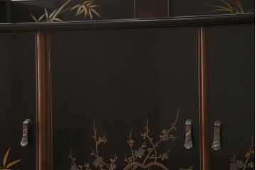 中古　美品　輪島塗り　最高級　総漆塗り　立体的な高蒔絵が美しい収納棚(定価約450万円)(戸棚、飾り棚、引き出し)(R-052990)