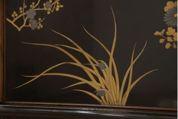 中古　美品　輪島塗り　最高級　総漆塗り　立体的な高蒔絵が美しい収納棚(定価約450万円)(戸棚、飾り棚、引き出し)(R-052990)