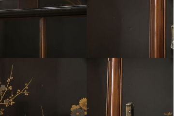 中古　美品　輪島塗り　最高級　総漆塗り　立体的な高蒔絵が美しい収納棚(定価約450万円)(戸棚、飾り棚、引き出し)(R-052990)