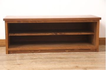 ラフジュ工房オリジナル　古建具リメイク　組子風デザインの扉が空間のアクセントにもなるテレビボード(テレビ台、ローボード、収納棚、戸棚)(R-052992)