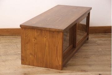 ラフジュ工房オリジナル　古建具リメイク　組子風デザインの扉が空間のアクセントにもなるテレビボード(テレビ台、ローボード、収納棚、戸棚)(R-052992)