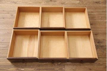 中古　美品　松本民芸家具　シンプルな作りで合わせやすいD型小物整理箪笥(定価約23万円)(縦型チェスト、引き出し、収納タンス)(R-052997)
