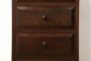中古　美品　松本民芸家具　シンプルな作りで合わせやすいD型小物整理箪笥(定価約23万円)(縦型チェスト、引き出し、収納タンス)(R-052997)