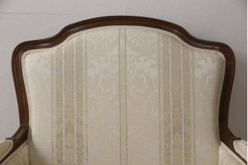 中古　美品　DREXEL HERITAGE(ドレクセルヘリテイジ)　クラシカルな佇まいが目を引く1人掛けソファ+オットマンセット(定価約80万円)(アームチェア、一人掛けソファ)(R-052999)