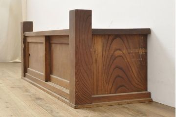 和製アンティーク　三方ケヤキ材　ちょっとした収納に便利な置き床(ローボード、テレビ台、収納棚、戸棚)(R-053006)