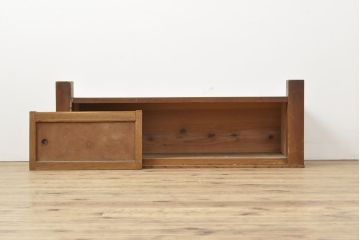 和製アンティーク　三方ケヤキ材　ちょっとした収納に便利な置き床(ローボード、テレビ台、収納棚、戸棚)(R-053006)