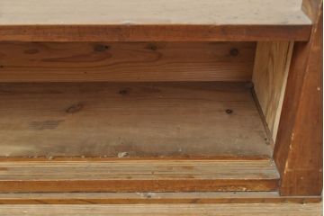 和製アンティーク　三方ケヤキ材　ちょっとした収納に便利な置き床(ローボード、テレビ台、収納棚、戸棚)(R-053006)