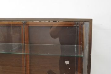 フランスアンティーク　Pollards　Storefitters　真鍮フレーム　パーケットデザインが上品なアクセントになるガラスケース(ショーケース、カウンターテーブル、陳列棚、飾り棚)(R-053009)