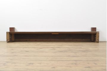 和製アンティーク　ケヤキ材・ヒノキ材・側面には黒柿材使用　木の味わいを存分に楽しめる横長置き床(ローボード、飾り棚、置床)(R-053012)