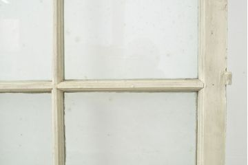 【N様用ご注文品】フランスアンティーク　人気のオーバル型ドアノブが付いた、ホワイトとミントグリーンの優しい色合いが可愛らしいガラス扉2枚セット(両開きドア、建具)(R-053019)