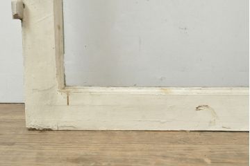 【N様用ご注文品】フランスアンティーク　人気のオーバル型ドアノブが付いた、ホワイトとミントグリーンの優しい色合いが可愛らしいガラス扉2枚セット(両開きドア、建具)(R-053019)