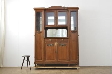 フランスアンティーク　マホガニー材　凛とした佇まいがお部屋の気品を高める上質なキャビネット(収納棚、戸棚、キャビネット)(R-053022)