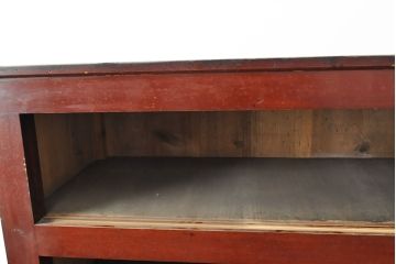 和製アンティーク　和モダンなお部屋にぴったりのツートンカラーが目を引く重ね水屋箪笥・上段(収納棚、戸棚、食器棚、サイドボード)(R-053024)